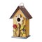 Set of 2 10.25''H Distressed Solid Wood Cottage Garden Birdhouse with 3D Flowers